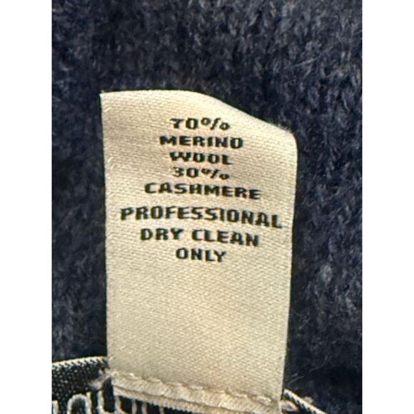 Autumn Cashmere Cowl Neck Sweater XL Wool Cashmere Blend Blue Luxury Knit - Picture 10 of 10